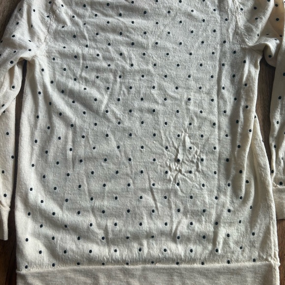 Women's J Crew Cream Polka Dot Sweater size medium - Picture 5 of 5